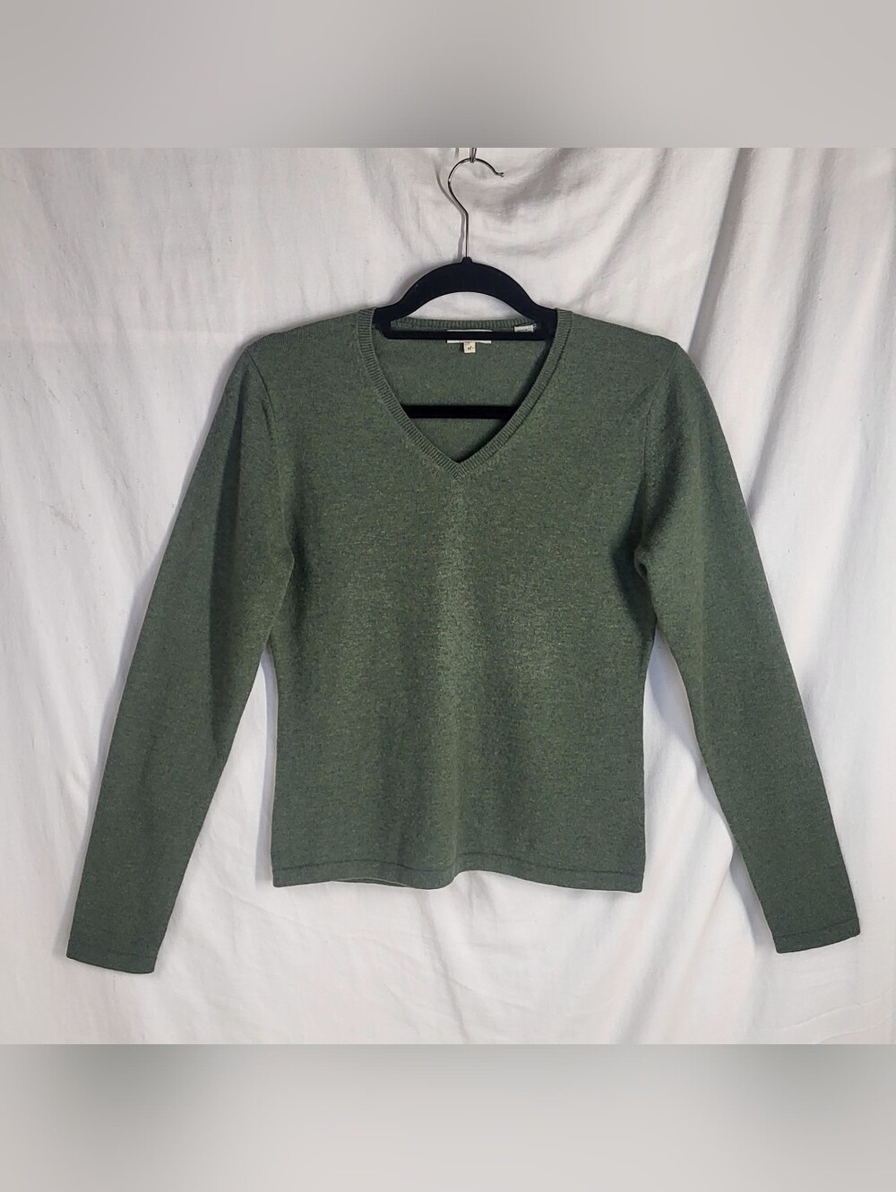Peter Millar 100% Cashmere Green Long Sleeve V-Neck Sweater Size Medium